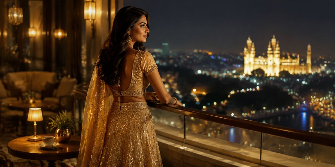 Player registering on mobile casino app with traditional Indian dress in background