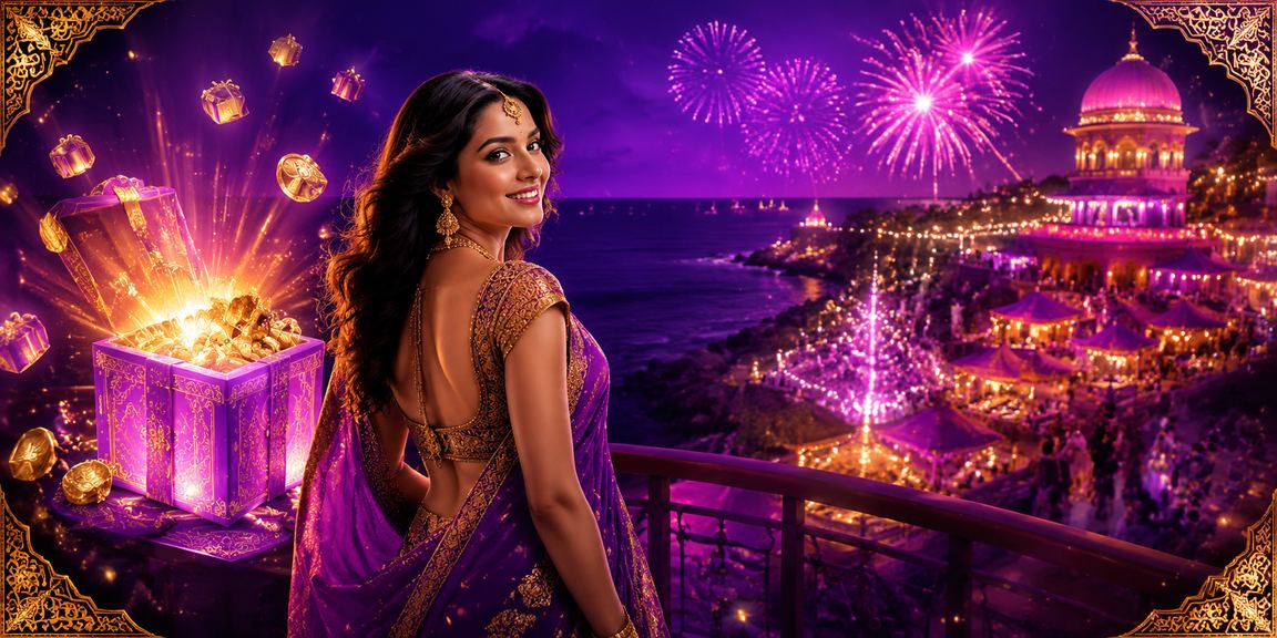 Night market scene with vibrant Indian casino entertainment